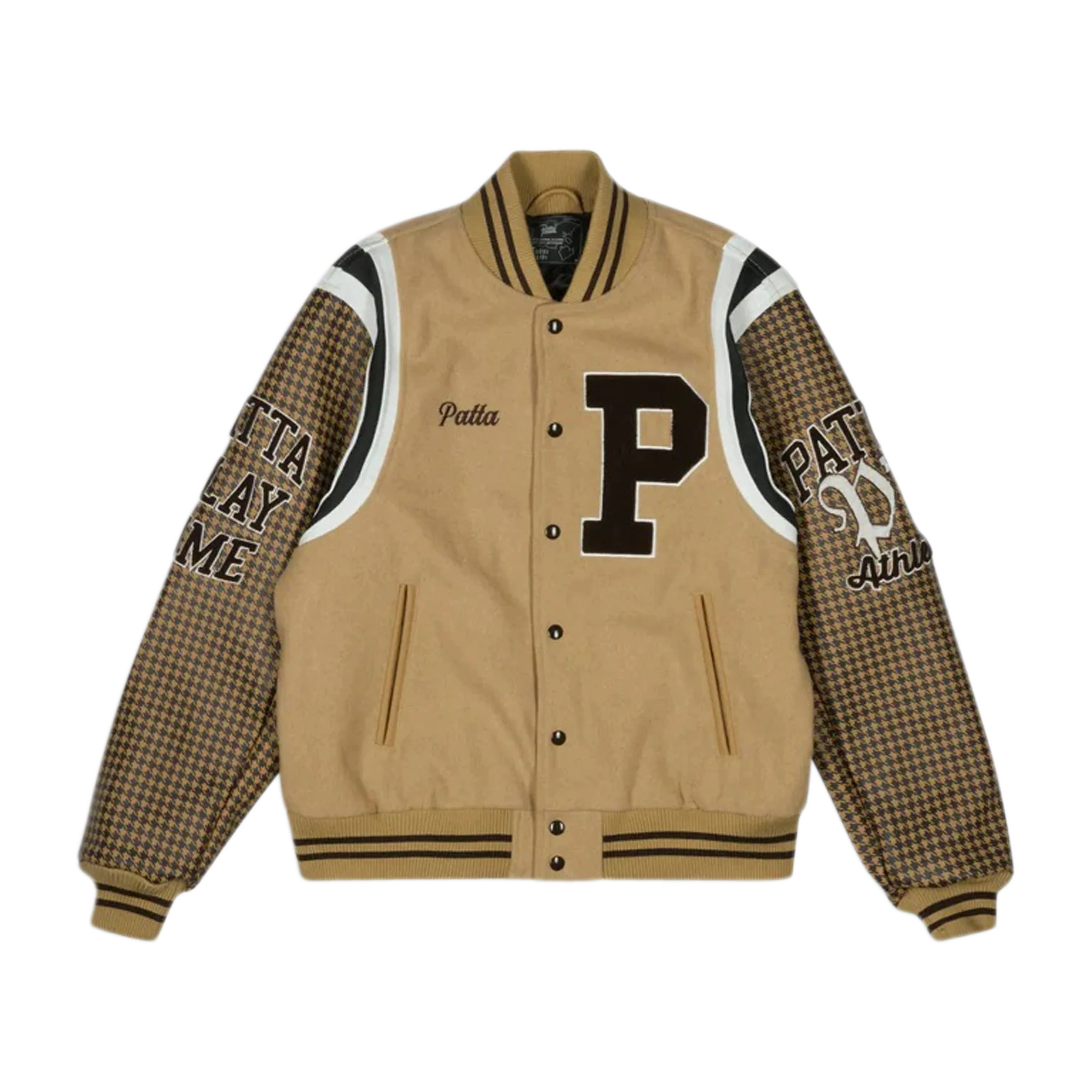 Athletic P Houndstooth Varsity Jacket
