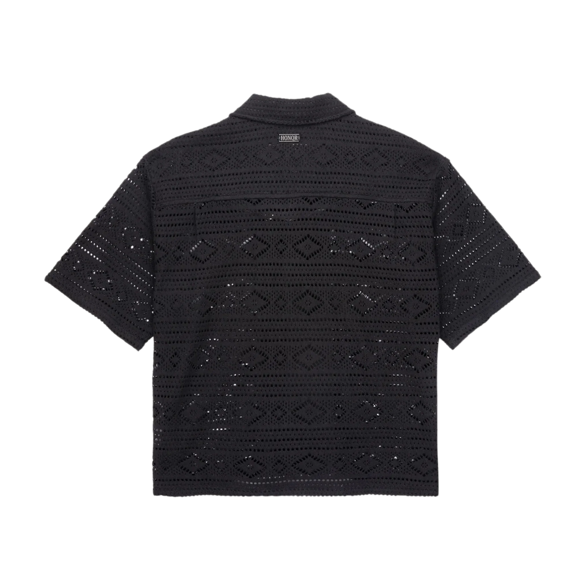 Pointelle Crochet Camp Collar Shirt - Image 2